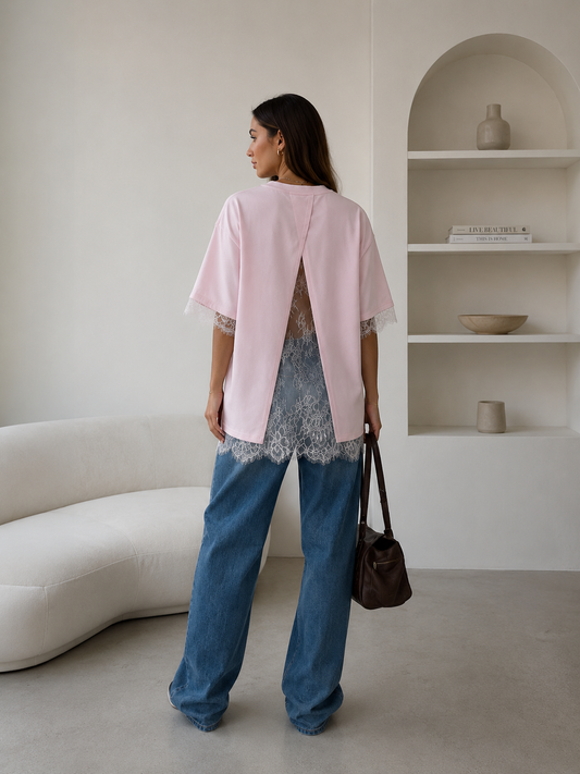 Blusa Oversize Encaje Soft Touch