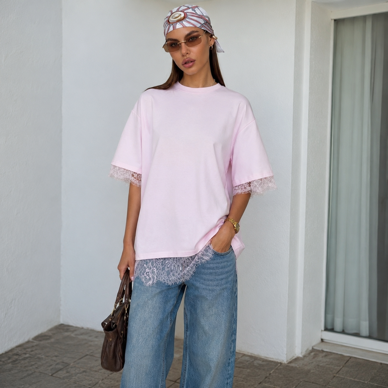 Blusa Oversize Encaje Soft Touch