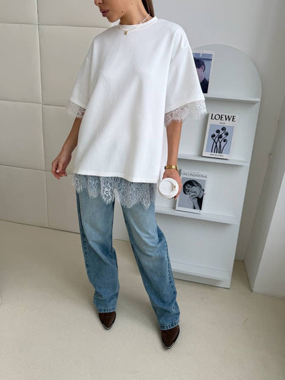 Blusa Oversize Encaje Soft Touch