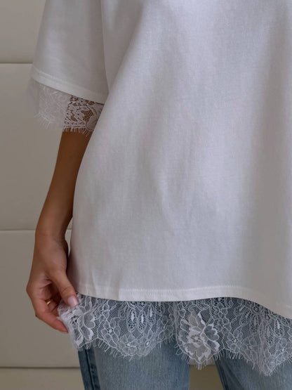 Blusa Oversize Encaje Soft Touch