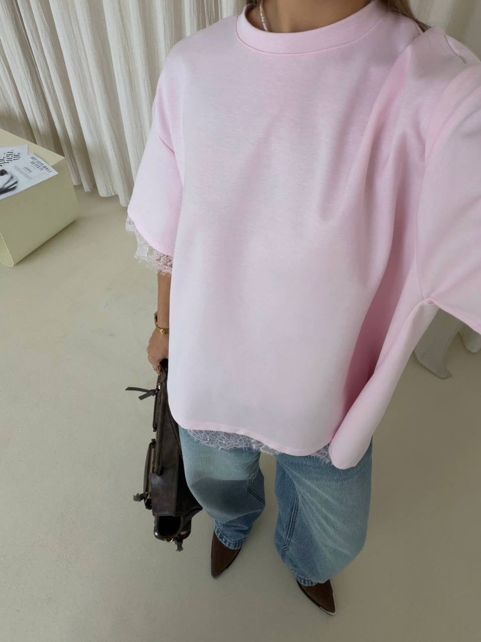 Blusa Oversize Encaje Soft Touch