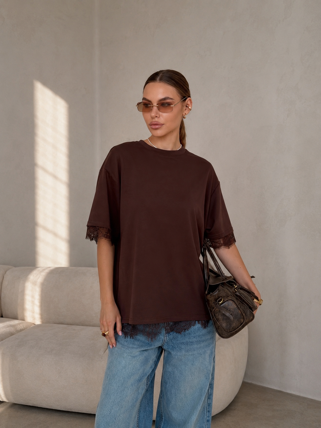 Blusa Oversize Encaje Soft Touch