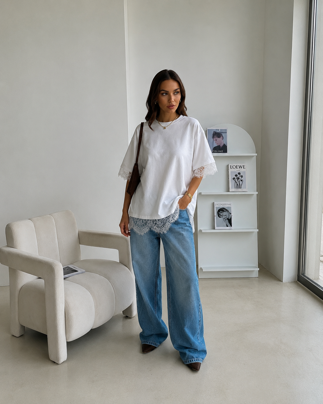 Blusa Oversize Encaje Soft Touch