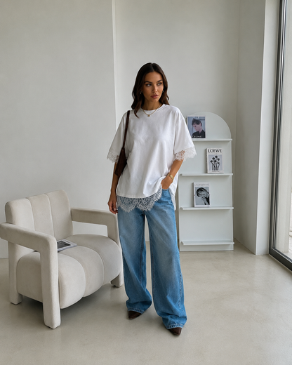 Blusa Oversize Encaje Soft Touch