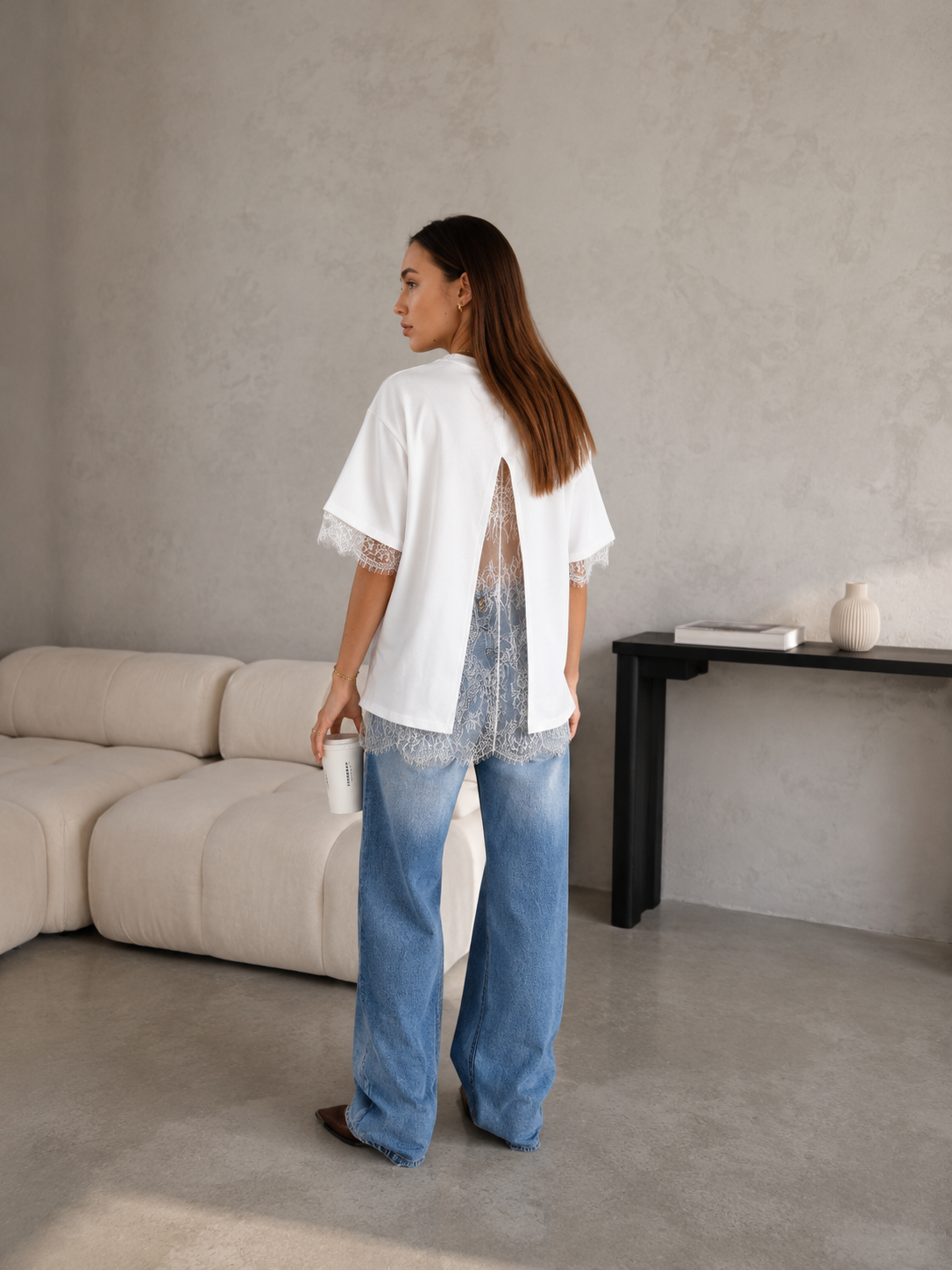 Blusa Oversize Encaje Soft Touch
