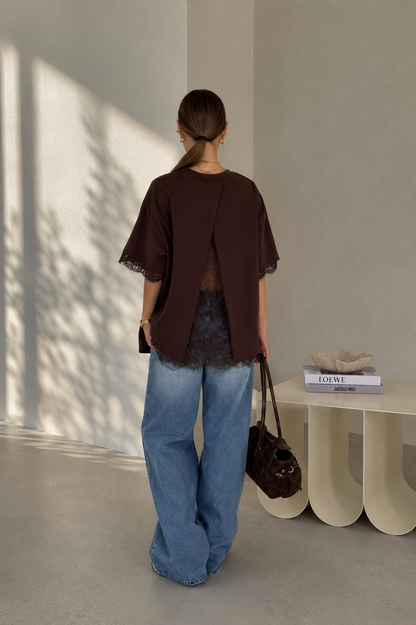 Blusa Oversize Encaje Soft Touch